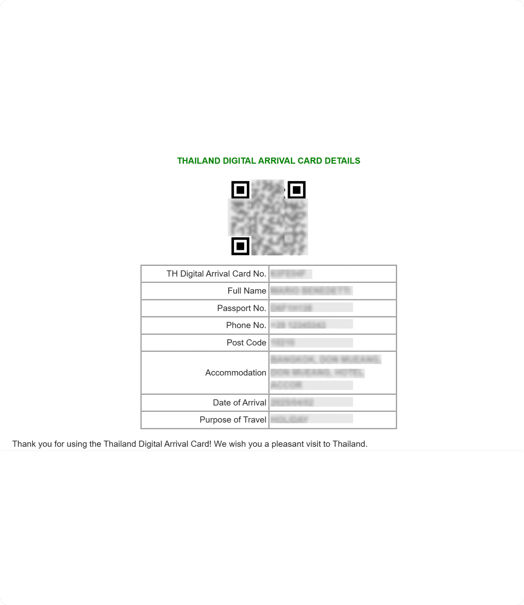 Thailand Digital Arrival Card Thailand Digital Arrival Card